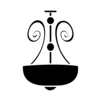vetor de ícone do candelabro. sinal de ilustração lustre. símbolo de brilho ou logotipo.