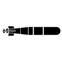 vetor de ícone de bomba. sinal de ilustração de foguete. símbolo de arma. logotipo da guerra.