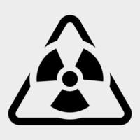ícone preto de radiação isolado no fundo branco vetor