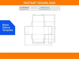 design de corte e vinco de embalagem de caixa criativa e modelo de dieline de caixa 3d cor mutável e modelo de dieline em branco editável vetor
