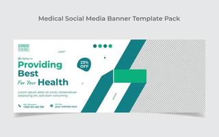 design de capa de mídia social de saúde médica e modelo de design de banner da web vetor