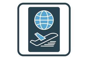 ilustração do ícone do passaporte. ícone relacionado ao turismo, viagens. estilo de ícone sólido. design vetorial simples editável vetor