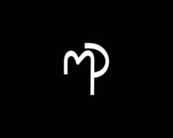 vetor de design de logotipo mp de carta criativa