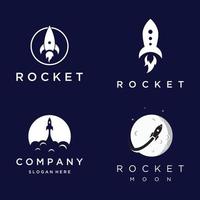 logotipo de design de foguete criativo e moderno, modelo de lançamento de nave estelar. vetor
