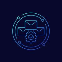ícone de automação de e-mail, design linear vetor