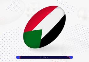 bola de rugby com a bandeira do sudão nela. equipamento para time de rugby do sudão. vetor