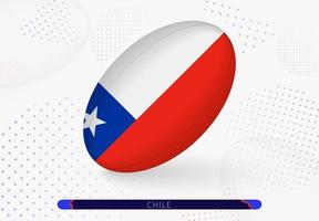 bola de rugby com a bandeira do Chile. equipamento para time de rugby do chile.