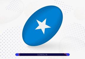 bola de rugby com a bandeira da Somália. equipamento para time de rugby da somalia. vetor