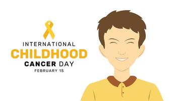 ilustração vetorial do dia internacional do câncer infantil em 15 de fevereiro, para expressar apoio a crianças e adolescentes com câncer vetor