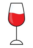 copo de vinho tinto em ilustração vetorial de clipart de ícone de linha preta vetor