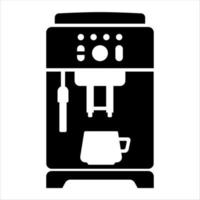 ilustração vetorial preto e branco em estilo simples, máquina de café vetor