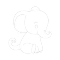 elefante desenho de uma linha com páginas para colorir vetor