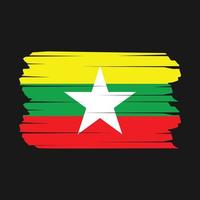 escova de bandeira de myanmar vetor