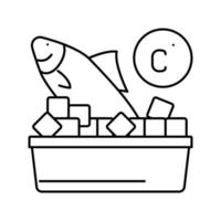 ilustração vetorial de ícone de linha de frutos do mar congelados vetor