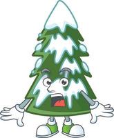 desenhos animados de neve de árvore de natal vetor