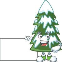 desenhos animados de neve de árvore de natal