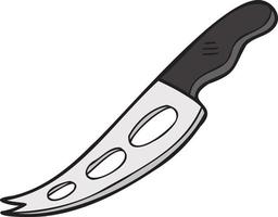 ilustração de faca de queijo desenhada à mão em estilo doodle vetor