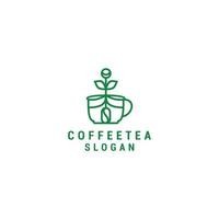 vetor de ícone de design de logotipo de chá de café