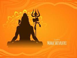 tradicional maha shivratri cartão do festival de adoração do senhor indiano shiva vetor