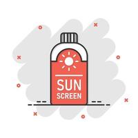 ícone de proteção solar em estilo simples. ilustração em vetor creme protetor solar em fundo branco isolado. conceito de negócio de cuidados spf.