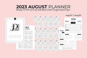 planejador diário de agosto 2023
