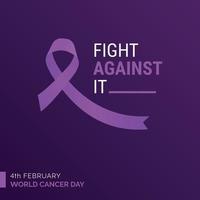 lute contra a tipografia da fita. 4 de fevereiro dia mundial do câncer vetor
