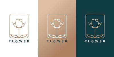 design de logotipo de flor de beleza com modelo vetor