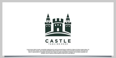 inspiração de design de logotipo de castelo com conceito criativo de modelo vetor