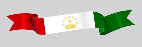 Bandeira 3D do Tajiquistão na faixa de opções. vetor