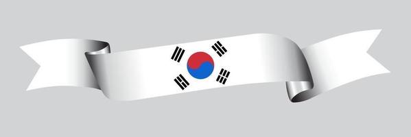 Bandeira 3D da Coreia do Sul na faixa de opções. vetor