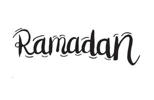 Citação de letras de caligrafia manuscrita do Ramadã. conceito de celebração do eid. conceito islâmico de jejum. vetor