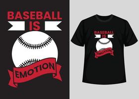 beisebol é emoção para o design de camisetas de beisebol. modelo de vetor imprimível de design de camiseta de beisebol. tipografia, vintage, design retrô de camiseta de beisebol.