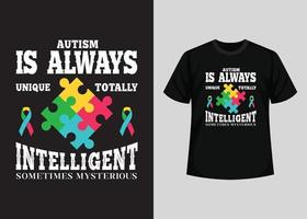 design de camiseta do dia da conscientização do autismo, design incrível de camiseta do dia do autismo, design de camiseta do dia mundial de conscientização do autismo, camiseta de tipografia, vetor e elementos de ilustração para produtos imprimíveis