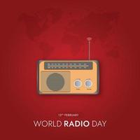 postagem de mídia social do dia mundial do rádio vetor