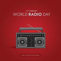 postagem de mídia social do dia mundial do rádio vetor