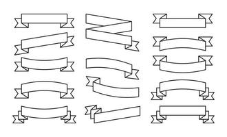 conjunto de ícone de fita em fundo branco, ilustração vetorial vetor