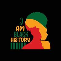 eu sou design de camiseta de vetor de história negra. design de camiseta do mês da história negra. pode ser usado para imprimir canecas, designs de adesivos, cartões comemorativos, pôsteres, bolsas e camisetas.