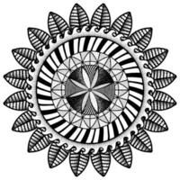 design de mandala preto e branco desenhado à mão