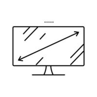 ilustração em vetor ícone de linha de monitor de computador diagonal