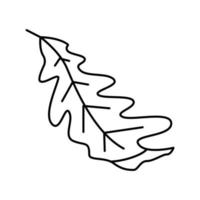 ilustração vetorial de ícone de linha de outono de folha de carvalho vetor
