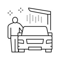 ilustração em vetor ícone de linha de serviço de lavagem de carro de equipamento