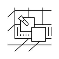 ilustração vetorial de ícone de linha de banheiro de ladrilhos vetor