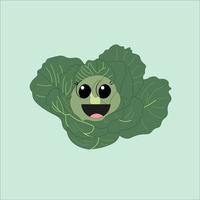 ilustração de vegetais de repolho verde alegre vetor