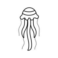 ilustração em vetor ícone da linha do oceano de água-viva