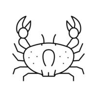 ilustração vetorial de ícone de linha do oceano de caranguejo vetor