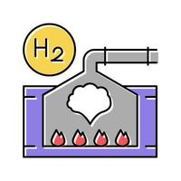 processamento de ilustração vetorial de ícone de cor de hidrogênio vetor