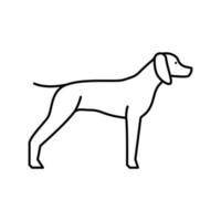 ilustração em vetor ícone de linha de cão de ponteiro de cabelo curto alemão