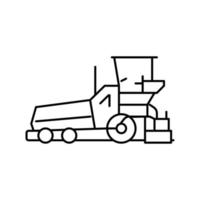 pavimentadora construção carro veículo linha ícone ilustração vetorial vetor