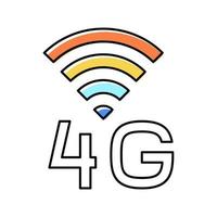 ilustração vetorial de ícone de cor de rede de internet 4g vetor