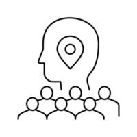 pesquisando ilustração em vetor de ícone de linha de serviço de crowdsoursing de cliente em potencial